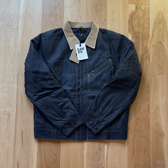 Lee 101 91 B Denim Jacket with Tan Collar - Picture 4 of 5